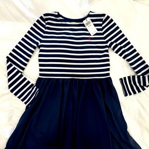 Polo girls navy striped dress